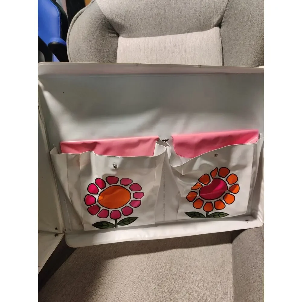 Vintage 1967 Mattel Barbie & Stacey Double Doll Case White Vinyl Storage SD24
